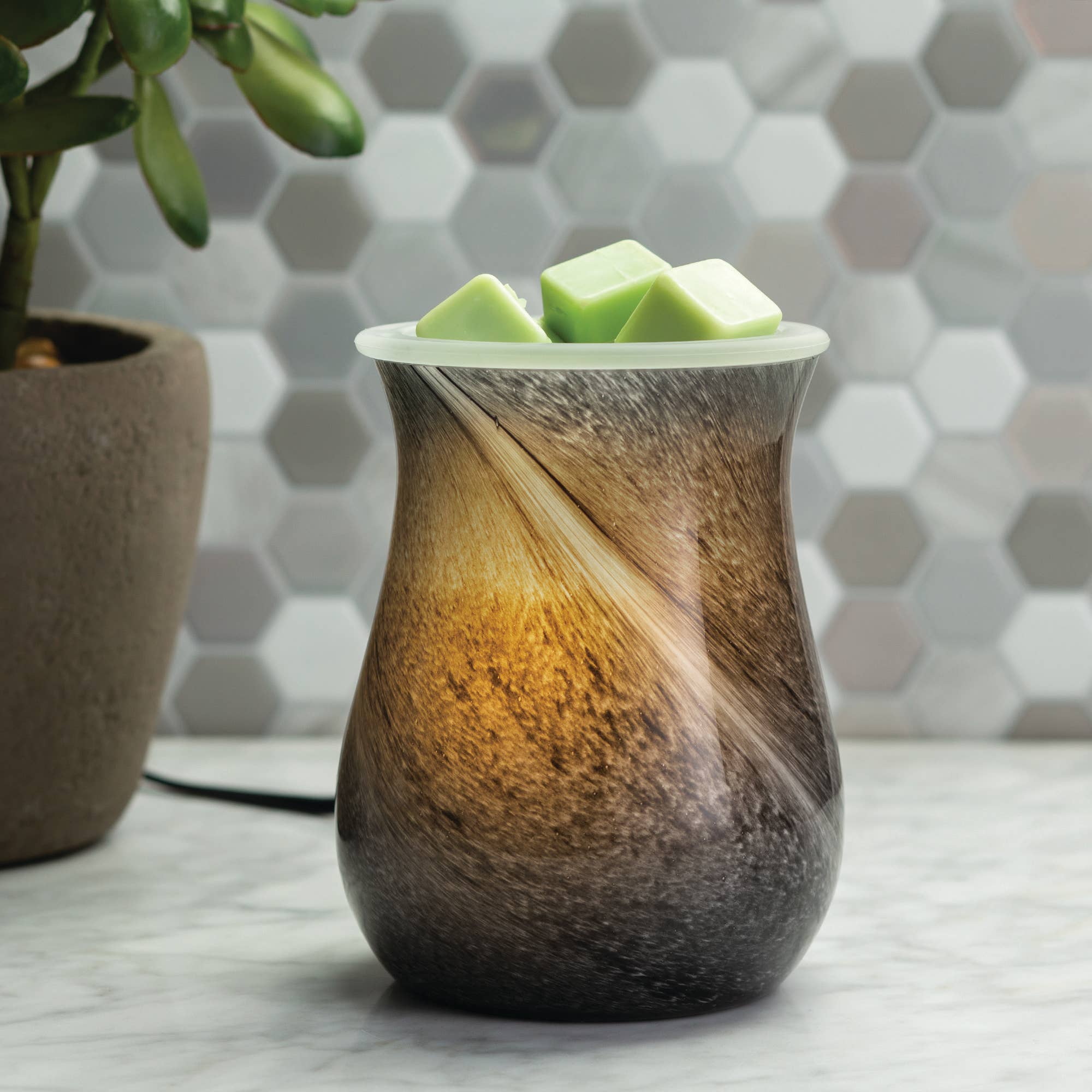 CANDLE WARMERS® OBSIDIAN Duftlampe elektrisch weiß/schwarz - shop_name